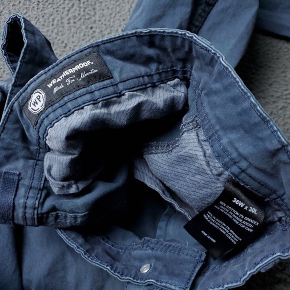 Weatherproof Chino Khaki Pants Blue Mens 36 x29 - Picture 4 of 9